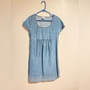 Motherhood Maternity Denim Embroidered Dress